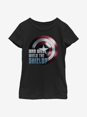 Marvel The Falcon And Winter Soldier Wielding Shield Youth Girls T-Shirt