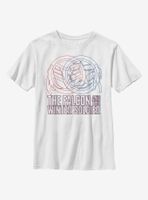 Marvel The Falcon And Winter Soldier Red Blue Wireframe Youth T-Shirt