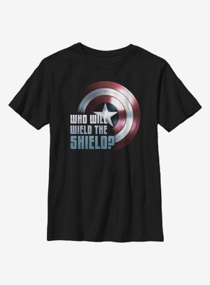 Marvel The Falcon And Winter Soldier Wielding Shield Youth T-Shirt