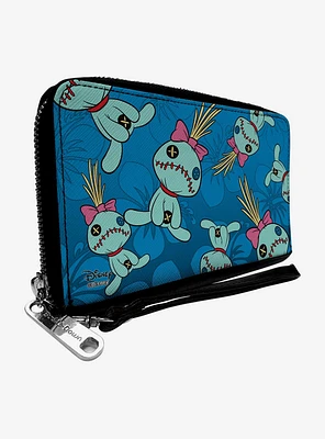 Disney Lilo & Stitch Scrump Hibiscus Zip Around Wallet