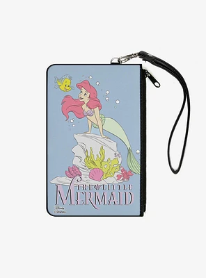 Disney The Little Mermaid Flounder And Ariel Zip Clutch Canvas Wallet