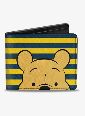 Disney Winnie The Pooh Peeking Striped Bifold Wallet