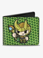 Marvel Loki Kawaii Monogram Bifold Wallet