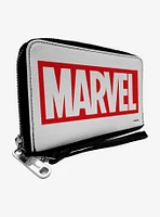 Marvel Red Brick Logo White Red Zip Around Wallet