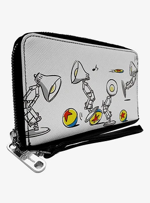 Pixar Lamp Animation Luxo Jr Sketch Zip Around Wallet