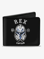 Star Wars The Clone Wars Rex Captain Clone Trooper Helmet Bifold Wallet