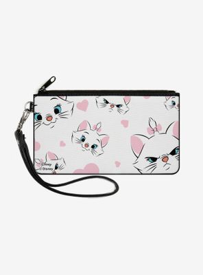 Disney The Aristocats Marie Expressions Hearts Zip Clutch Canvas Wallet