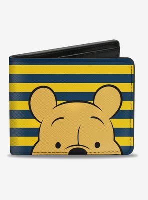 Disney Winnie The Pooh Eyes Striped Bifold Wallet