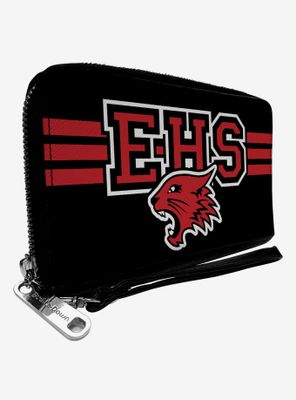 High School Musical East High School Wildcats Logo Black Red Zip Around Wallet