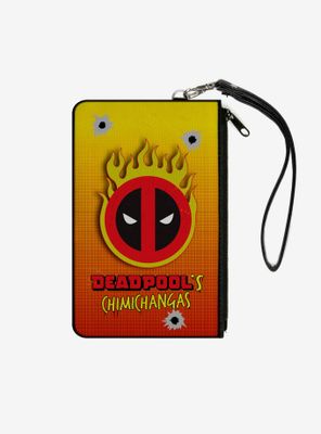 Marvel Deadpool Chimichanga Flaming Logo Zip Clutch Canvas Wallet