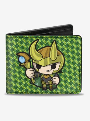 Marvel Loki Kawaii Monogram Bifold Wallet