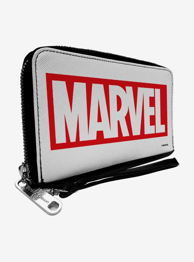 Marvel Red Brick Logo White Red Zip Around Wallet