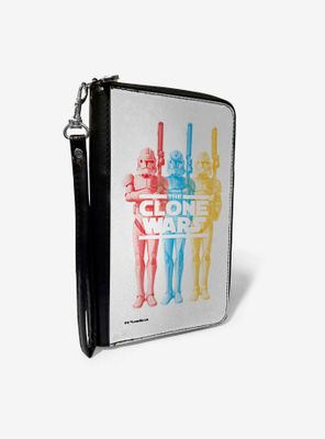 Star Wars The Clone Wars Clone Troopers Pose White Zip Around Wallet