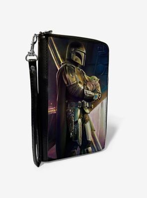 Star Wars The Mandalorian Carrying The Child Vivid Pose Zip Around Wallet