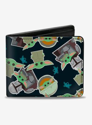 Star Wars The Mandalorian The Child And Frog Icons Bifold Wallet