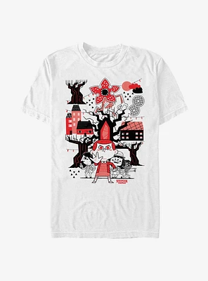 Stranger Things Red Black T-Shirt