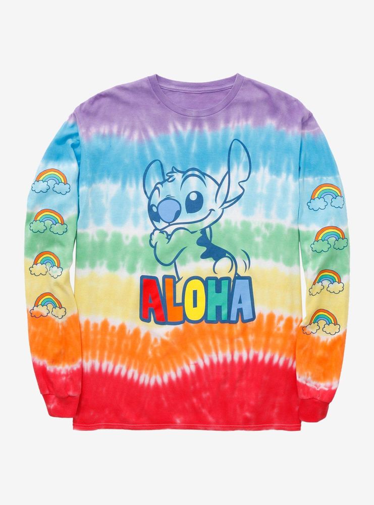 Disney Pride Lilo & Stitch Aloha Tie-Dye Long Sleeve T-Shirt - BoxLunch Exclusive