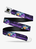 Disney Darkwing Duck Pose Lets Get Dangerous Black Purples Seatbelt Belt Xl