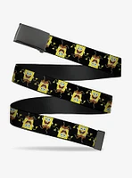 Spongebob Squarepants Wavy Arm Pose Flip Black Clamp Belt