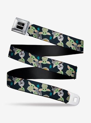 Star Wars The Mandalorian The Child And Frog Icons Navy Youth Seatbelt Belt