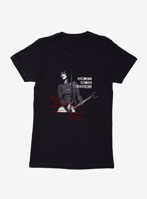 Joan Jett Ready To Rock Red Wave Womens T-Shirt