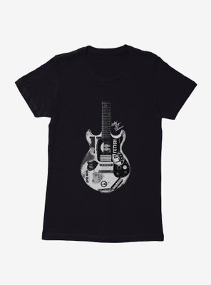 Joan Jett Black And White Guitar Logo Womens T-Shirt