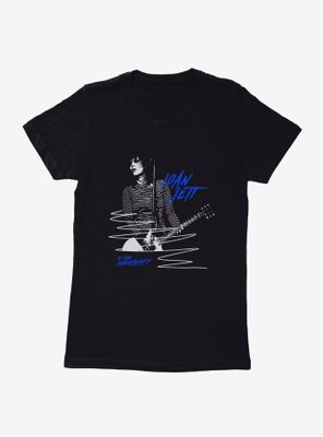 Joan Jett Ready To Rock Blue Script Womens T-Shirt