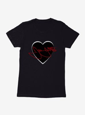 Joan Jett Red Script Autograph Heart Womens T-Shirt