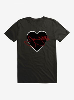 Joan Jett Red Script Autograph Heart T-Shirt