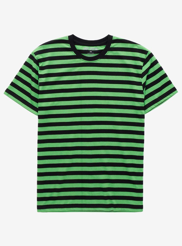 green and black striped t shirt