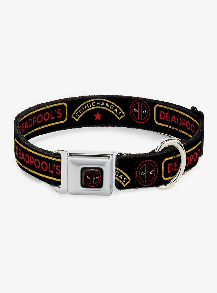 Marvel Deadpool Chimichangas Flames Seatbelt Dog Collar