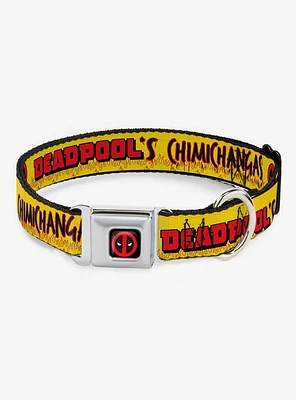 Marvel Deadpool Chimichangas Flames Yellow Black Red Seatbelt Dog Collar