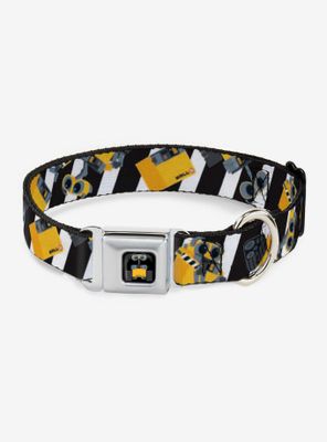 Disney Pixar Wall-E Stripe Black White Seatbelt Dog Collar