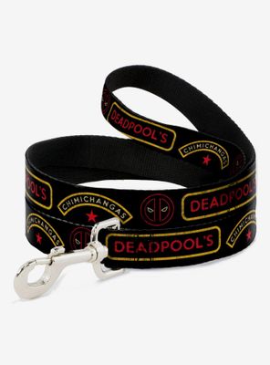 Marvel Deadpool Chimichangas Flames Dog Leash