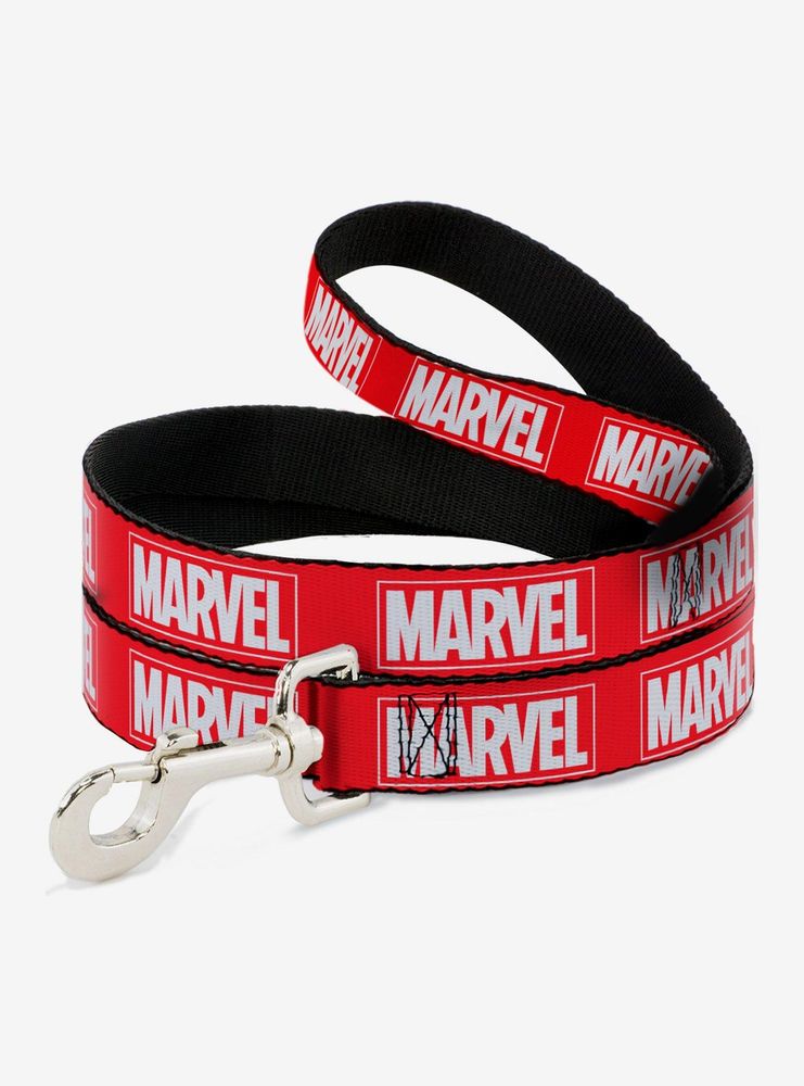 Marvel Red Brick Logo Red White Dog Leash