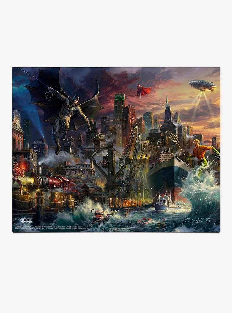 DC Comics Justice League Showdown at Gotham City Pier 11" x 14" Art Print