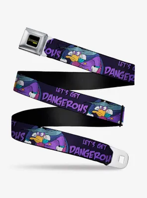 Disney Darkwing Duck Pose Lets Get Dangerous Black Purples Youth Seatbelt Belt