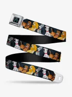 Disney Dogs Group Collage Paws Gray Black Youth Seatbelt Belt