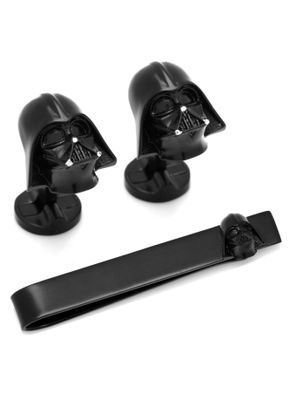 Star Wars 3D Darth Vader Cufflinks and Tie Bar Set