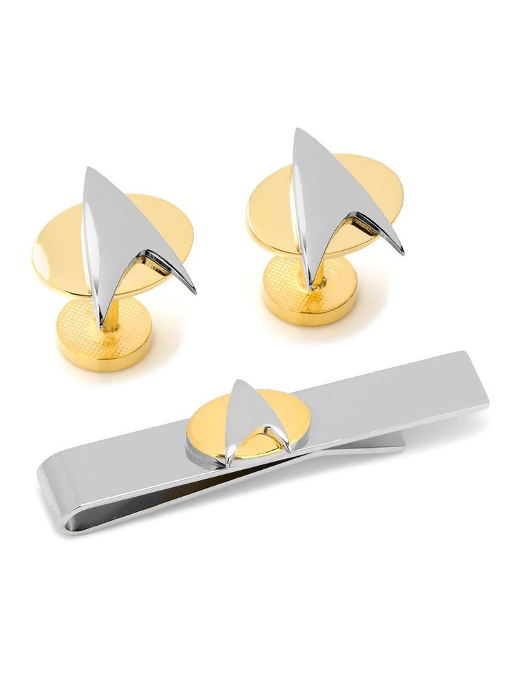 Star Trek, Delta Shield, Cufflinks, Tie Bar, Set