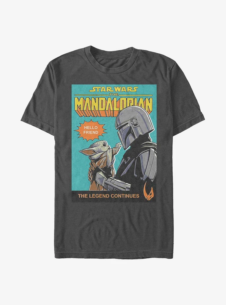 Extra Soft Star Wars The Mandalorian Hello Friend Poster T-Shirt