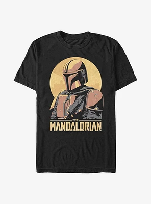 Extra Soft Star Wars The Mandalorian Mando Sunset Frame T-Shirt