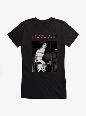 Joan Jett And The Blackhearts Black & White Photo Girls T-Shirt