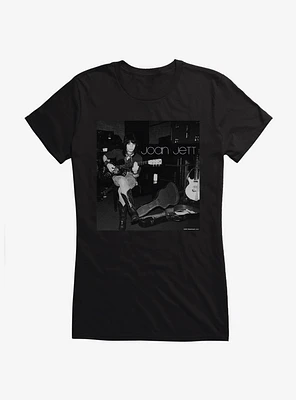 Joan Jett Black And White Photo Logo Girls T-Shirt