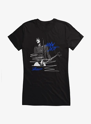Joan Jett Ready to Rock Blue Script Girls T-Shirt