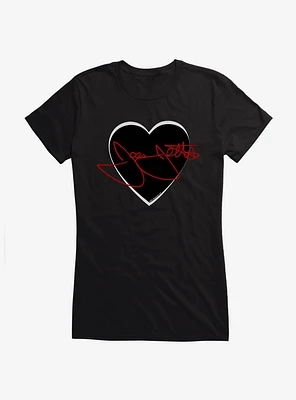 Joan Jett Script Autograph Heart Girls T-Shirt