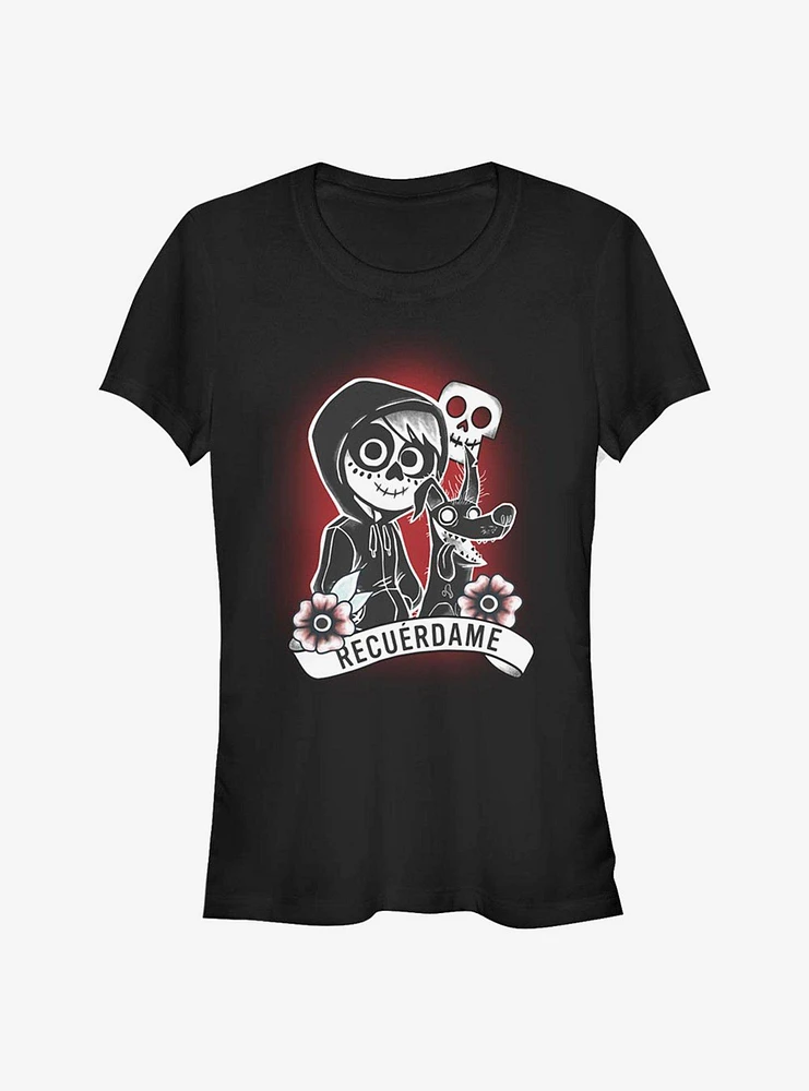 Disney Pixar Coco Recuerdame Tattoo Girls T-Shirt