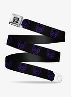 Marvel Black Panther Avengers Icon Outline Purple Seatbelt Belt