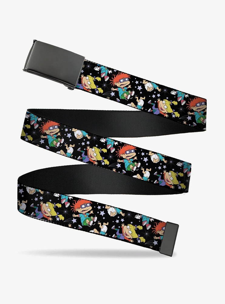 Rugrats 3 Characters In Space Scattered Black Clamp Belt