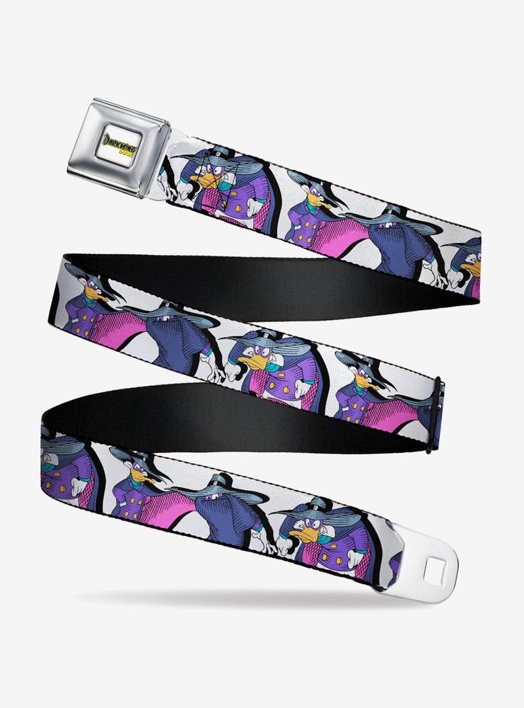 Disney Darkwing Duck 3 Poses White Seatbelt Belt